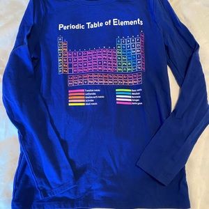 Cat & Jack Bright Blue Periodic Table Long Sleeve sz. M